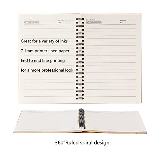 Ddaowanx 48 Pack A5 Spiral Notebook College Ruled Spiral Notebook Bulk Inches Hardcover Kraft Notebooks Lined Travel Writing Notebooks Journal Notepad for Office School Supplies, 100 Pages, 8.3 x 5.5 Inches - Image 4