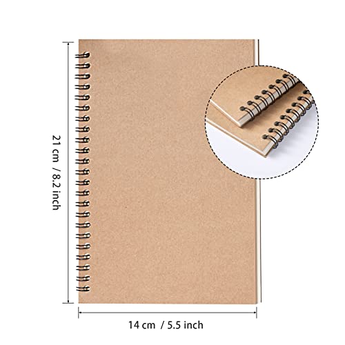 Ddaowanx 48 Pack A5 Spiral Notebook College Ruled Spiral Notebook Bulk Inches Hardcover Kraft Notebooks Lined Travel Writing Notebooks Journal Notepad for Office School Supplies, 100 Pages, 8.3 x 5.5 Inches - Image 2