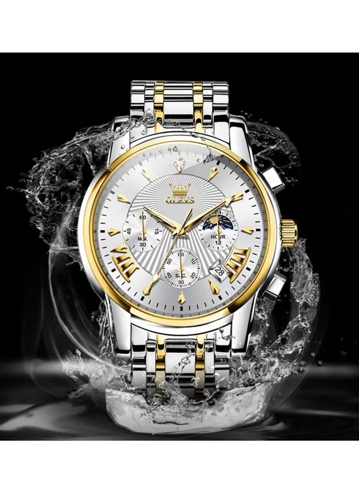 أوليفز ساعات رجالية كوارتز ستانلس ستيل مقاومة للماء 41 مم 2892 - Image 4