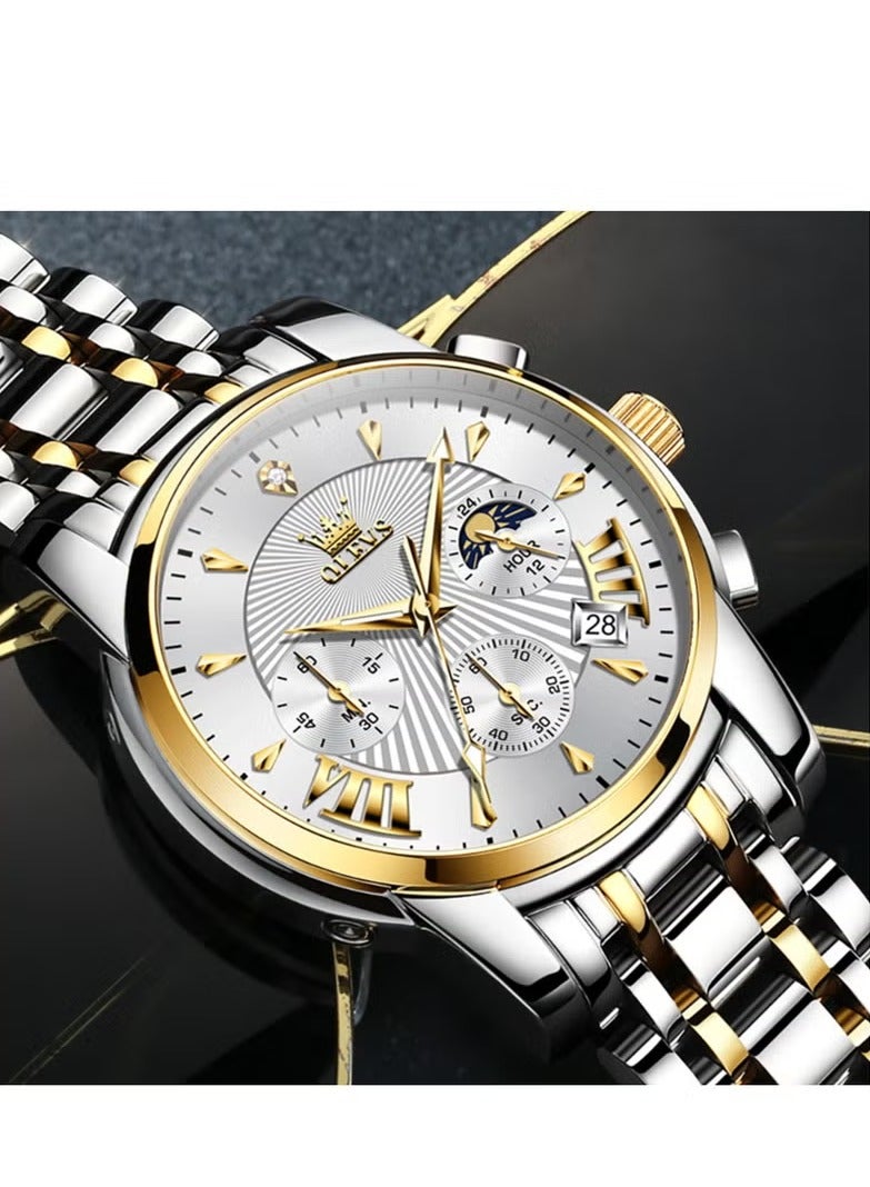 أوليفز ساعات رجالية كوارتز ستانلس ستيل مقاومة للماء 41 مم 2892 - Image 2