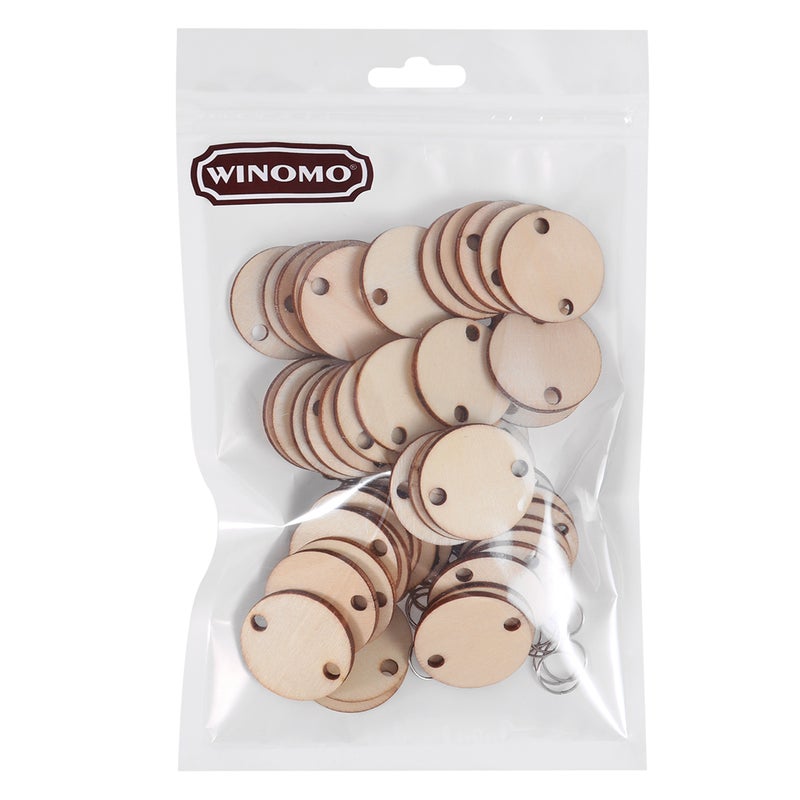50pcs Round Slices With 50 Iron Set For Birthday Reminder Hanging Plaque Board DIY Calendar Accessories Home Decoration (Burlywood) - Image 3