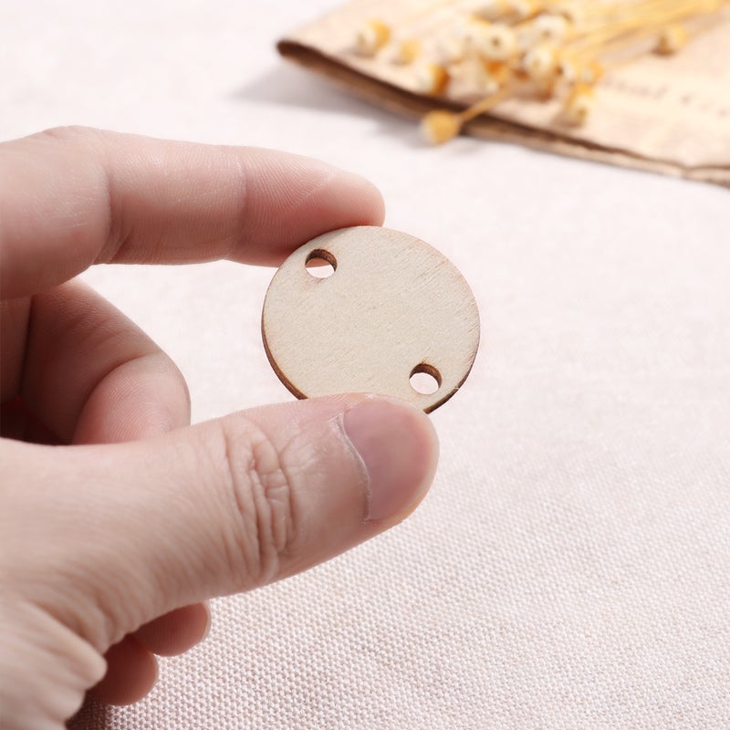 50pcs Round Slices With 50 Iron Set For Birthday Reminder Hanging Plaque Board DIY Calendar Accessories Home Decoration (Burlywood) - Image 2