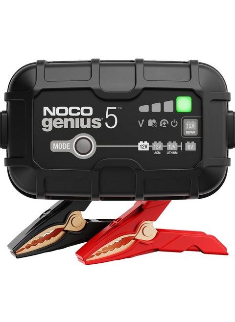 Genius5 5A Smart Car Battery Charger 6V And 12V Automotive Charger Battery Maintainer Trickle Charger Float Charger And Desulfator For Motorcycle Atv Lithium And Deep Cycle Batteries