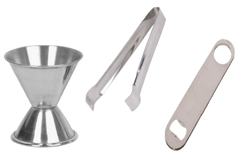 Dynore 3 pcs bar Set - ice Tong, peg Measure, Bottle Opener - Image 1