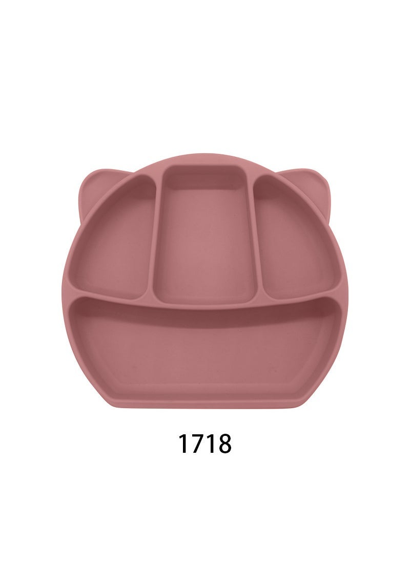 1 x 5 pcs 2024 Silicone Suction Baby Plate, Divided Smile 1718 
