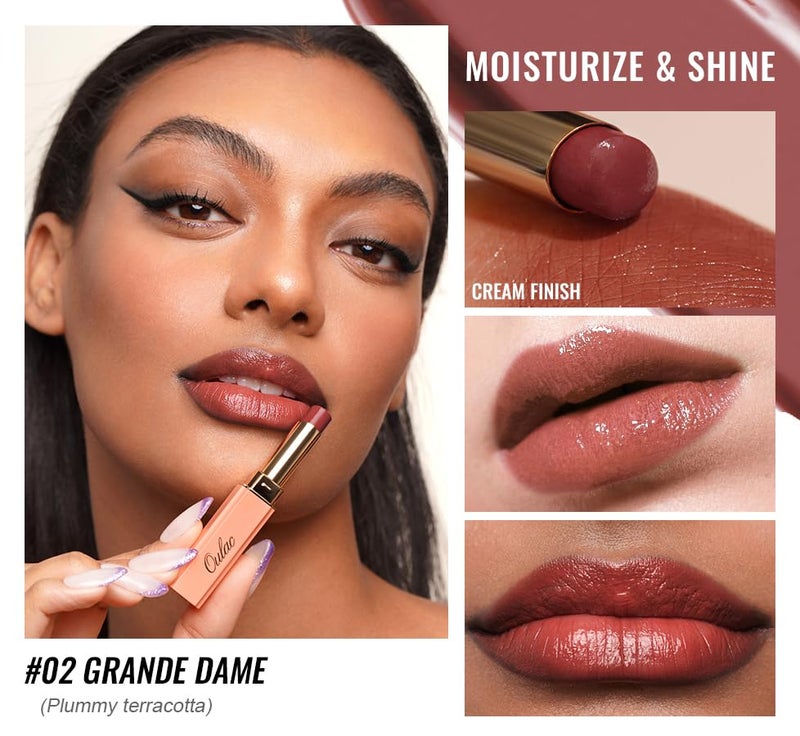 Oulac Moisturizing Shine Red Lipstick for Women 2 in 1 Tinted Lip Balm Hydrated Juicy and Glossy Lip Color for Dry Cracked and Chapped Lips Vegan 22g007oz 02 - Image 5