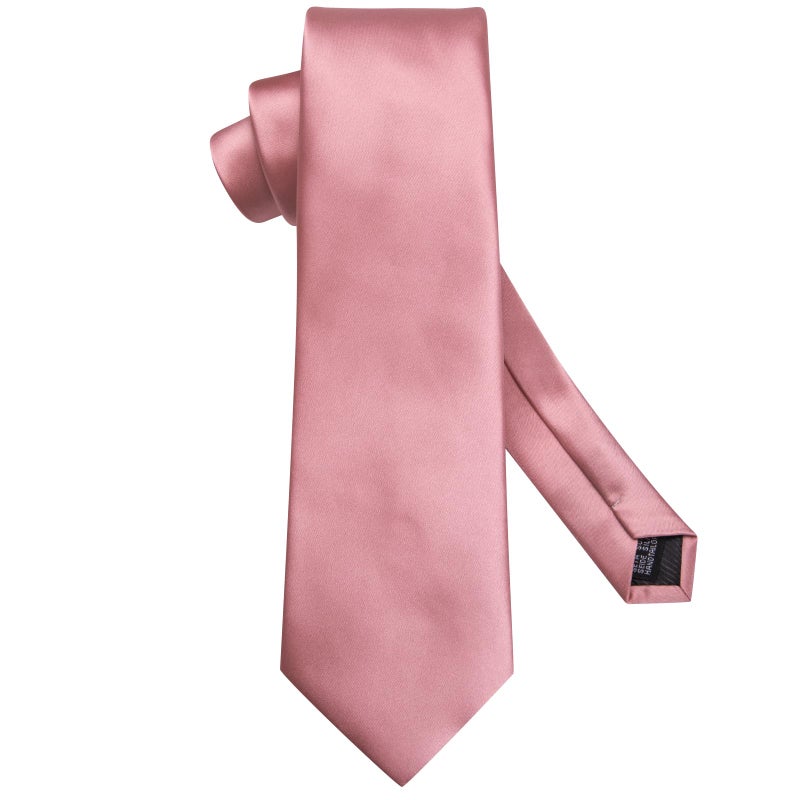 Dubulle Mens Paisley Striped Tie and Handkerchief Cufflinks Tie Set for Men Wedding Business Formal,Blush Pink - Image 3