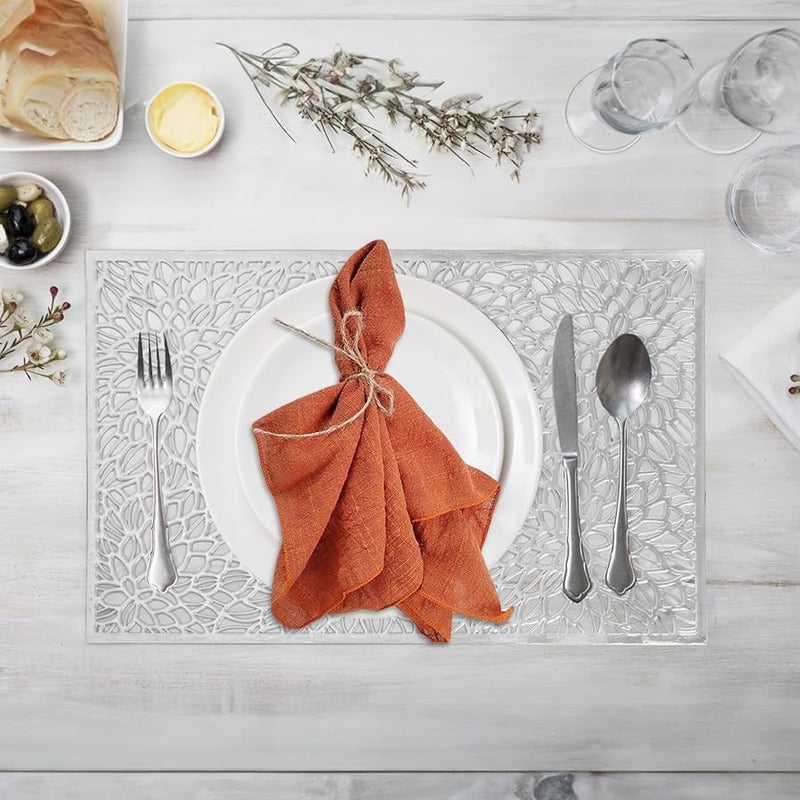 Burnt Orange Cotton Napkins 10Pcs 16 5x16 5 Inch Washable Reusable Dinner Table Cloth - Image 3