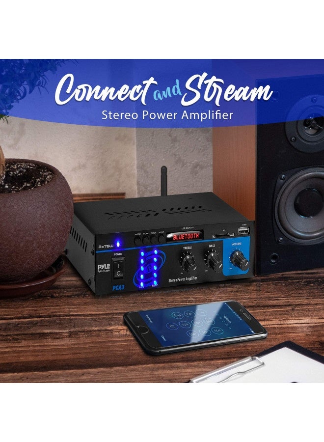 Pyle Pyle Home Home Audio Power Amplifier System - 2X75W Mini Dual Channel Sound Stereo Receiver Box W/ Led - For Amplified Speakers, Cd Player, Theater Via 3.5Mm Rca - For Studio, Home Use - Pyle Piecesa  - Image 3