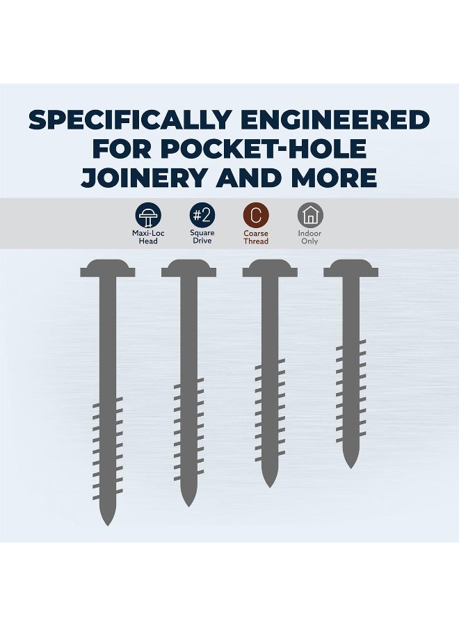 Kreg SML-C125S5-100 305 Stainless Steel Pocket Hole Screws - 1 1/4", 8 Coarse, Washer Head, 100 count - Image 3
