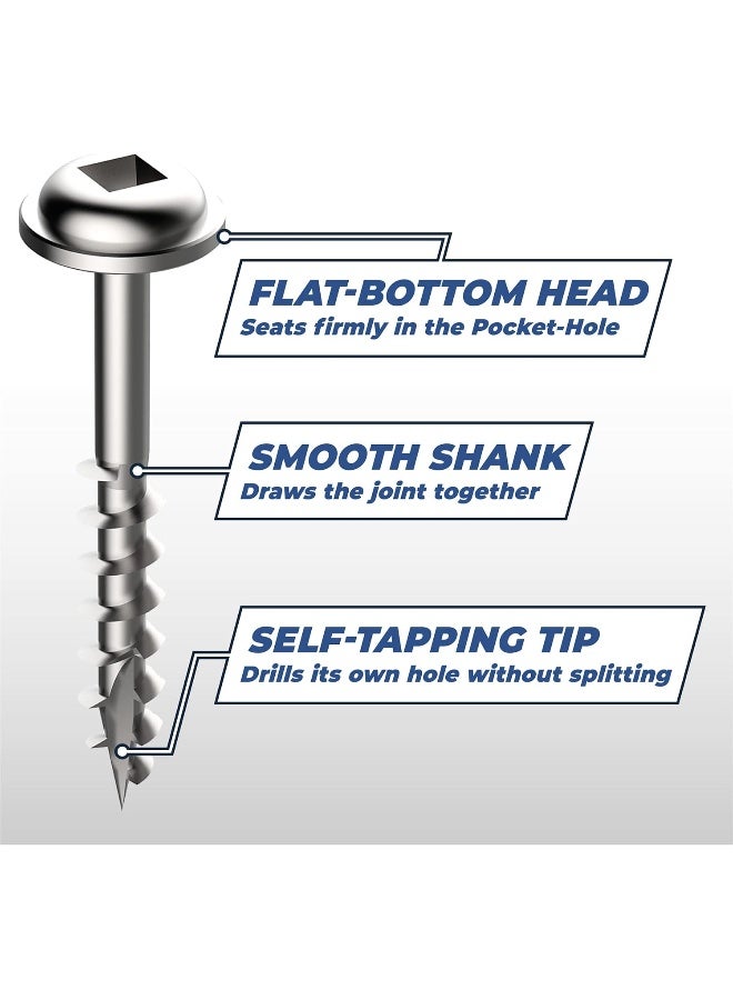 Kreg SML-C125S5-100 305 Stainless Steel Pocket Hole Screws - 1 1/4", 8 Coarse, Washer Head, 100 count - Image 4