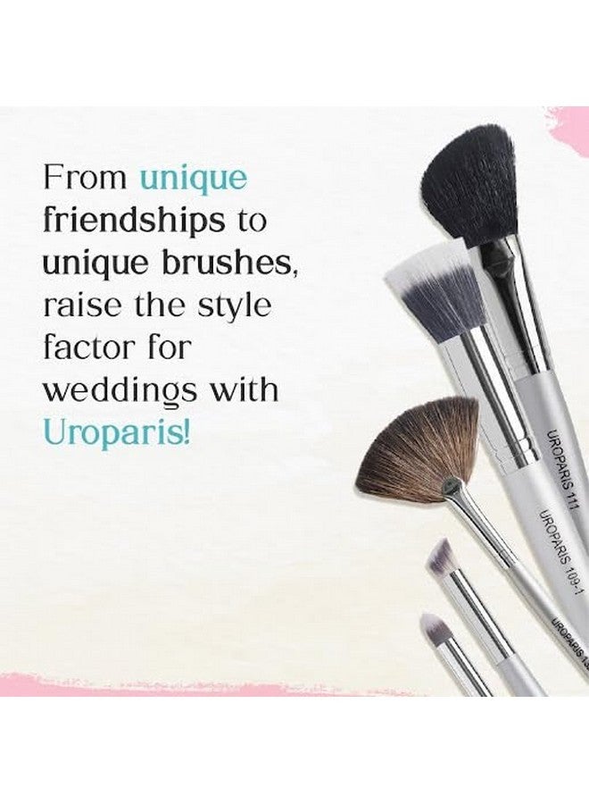 UROPARIS 141 Fan Brush For Makeup | Small Size With Synthetic Bristles & Wooden Handle | Soft Definition & Excess Product Cleanup With Ease - Silver (1 Piece) - Image 5