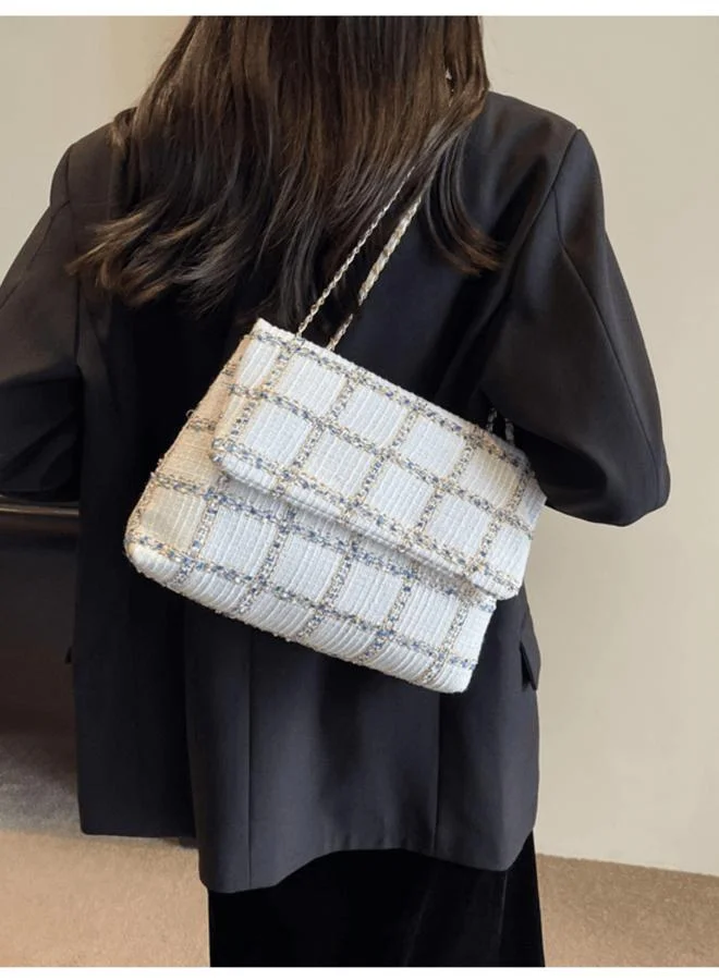 تايك تو White Tweed Shoulder Bag