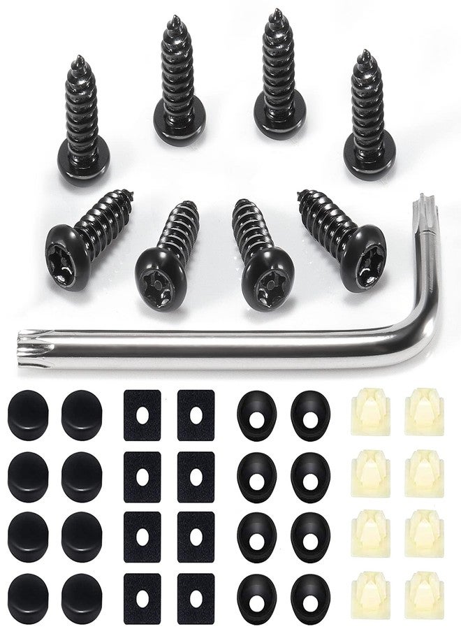 Valardoh 8 Sets Anti-Theft Stainless Steel License Plate Fasteners，Rust Proof and Anti-Rattle License Plate Screws Kits (Anti-Theft) - Image 1