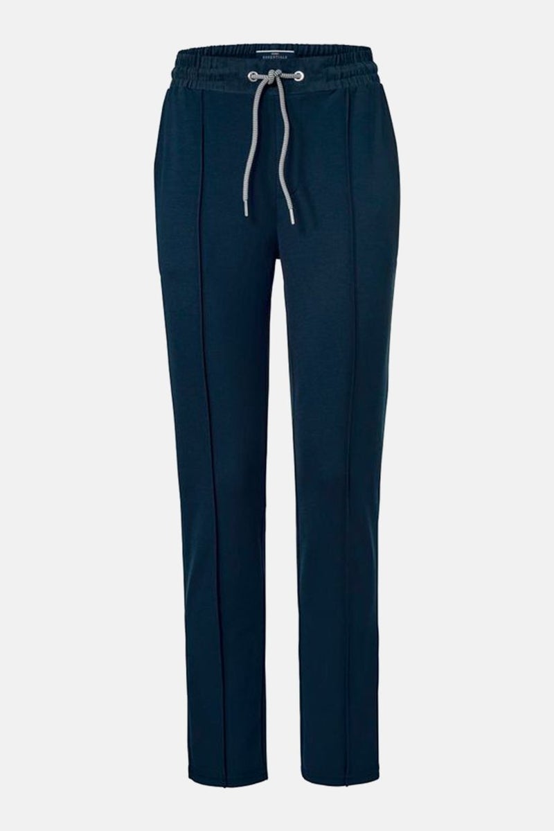 Women Regular Fit Plain Sweatpants, Navy Blue