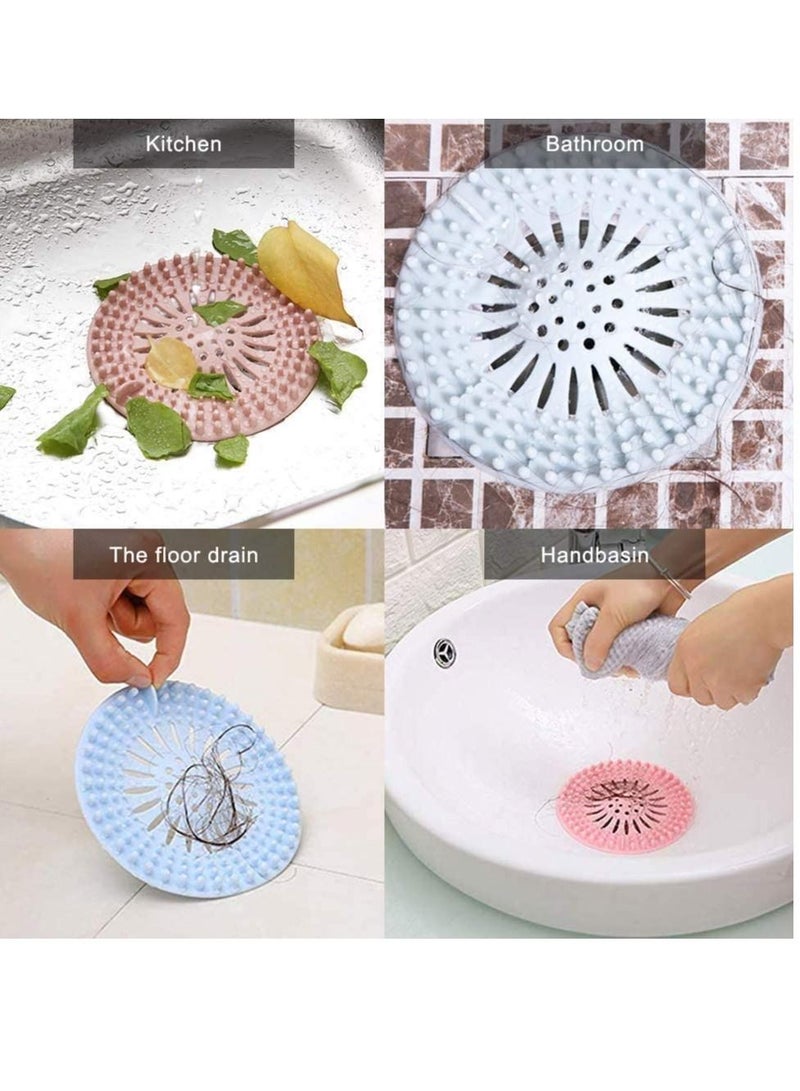 SYOSI Drain Hair Catcher 5 Pack Sink Drain Strainer Silicone Drain Covers Drain Protector for Bathroom Showers Bathtubs and Kitchen with Suction Cups Silicon Bathtub Drain Cover Stoppers - Image 3