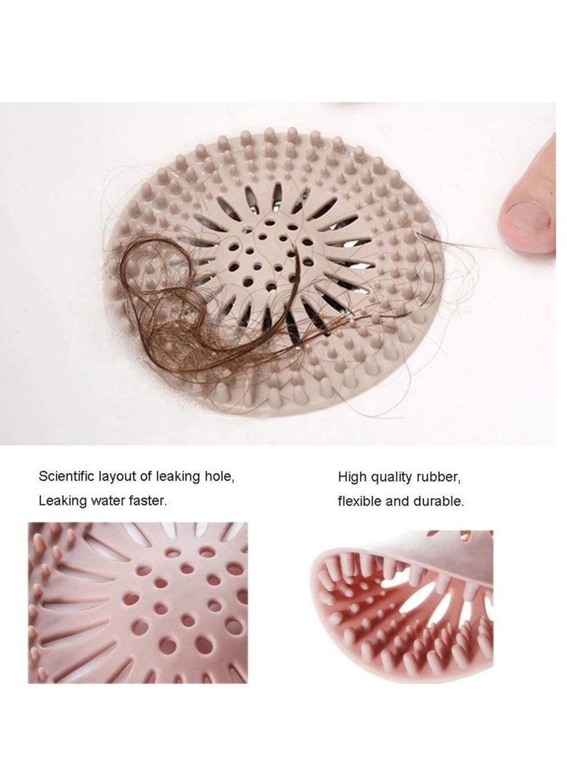 SYOSI Drain Hair Catcher 5 Pack Sink Drain Strainer Silicone Drain Covers Drain Protector for Bathroom Showers Bathtubs and Kitchen with Suction Cups Silicon Bathtub Drain Cover Stoppers - Image 4