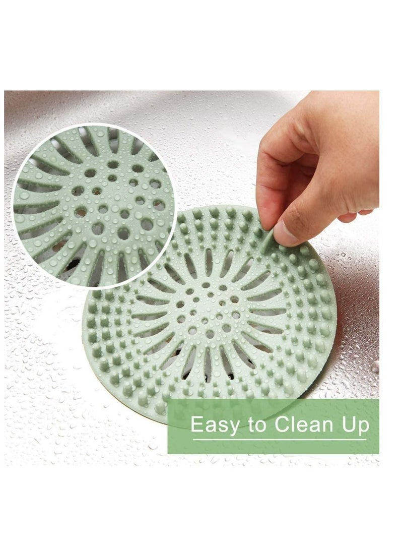 SYOSI Drain Hair Catcher 5 Pack Sink Drain Strainer Silicone Drain Covers Drain Protector for Bathroom Showers Bathtubs and Kitchen with Suction Cups Silicon Bathtub Drain Cover Stoppers - Image 2