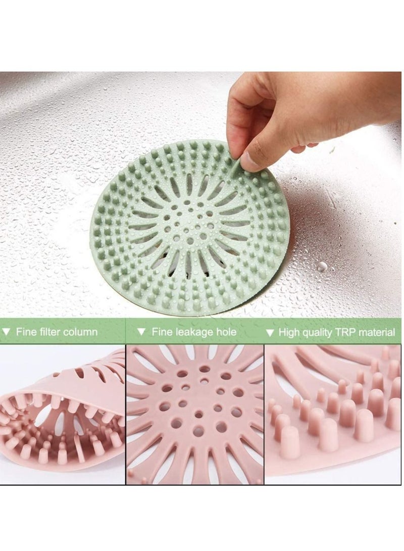 SYOSI Drain Hair Catcher 5 Pack Sink Drain Strainer Silicone Drain Covers Drain Protector for Bathroom Showers Bathtubs and Kitchen with Suction Cups Silicon Bathtub Drain Cover Stoppers - Image 5