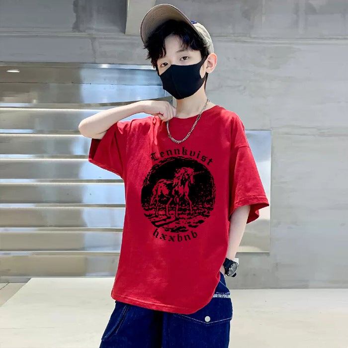 Boys' T-Shirt Short-Sleeved Pure Cotton 2026 Style Trendy And Handsome Children'S Streetwear Summer Clothing - Image 4