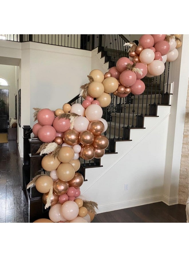 Togvu Retro Blush Pink Balloons, 60 Packs 12 Inch Dusty Pink Metallic Chrome Rose Gold White Sand Nude Balloons for Bridal Baby Shower Girls Boho Birthday Wedding Decorations Supplies - Image 5
