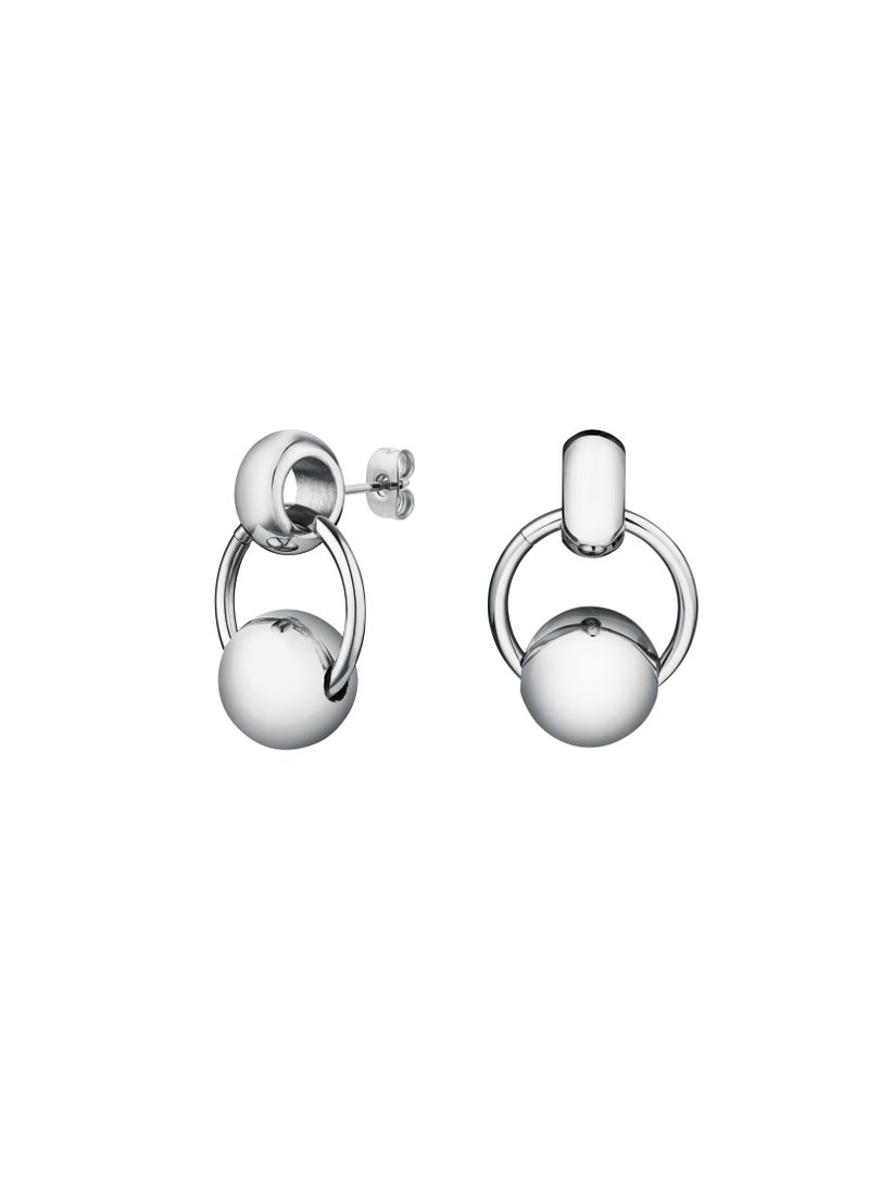 RoseField Rosefield Chunky Roll Hoops Silver - JECES-J897  - Image 1