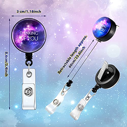 Zonon 9 Pcs Badge Reel Retractable Badge Holder with Swivel Alligator Clip Motivation Quote Cute Retractable Clip Alligator for ID Card Holders Nurses Teachers Office Worker - Image 2
