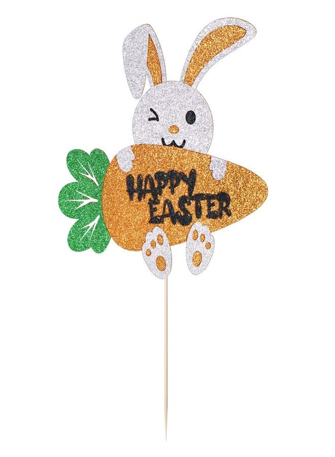 Bekaterea Little Bunny Cake topper，Happy Easter Cake Topper，Boy Girl Cake Decoration.Easter Party Cake Decorating Supplies - Image 3