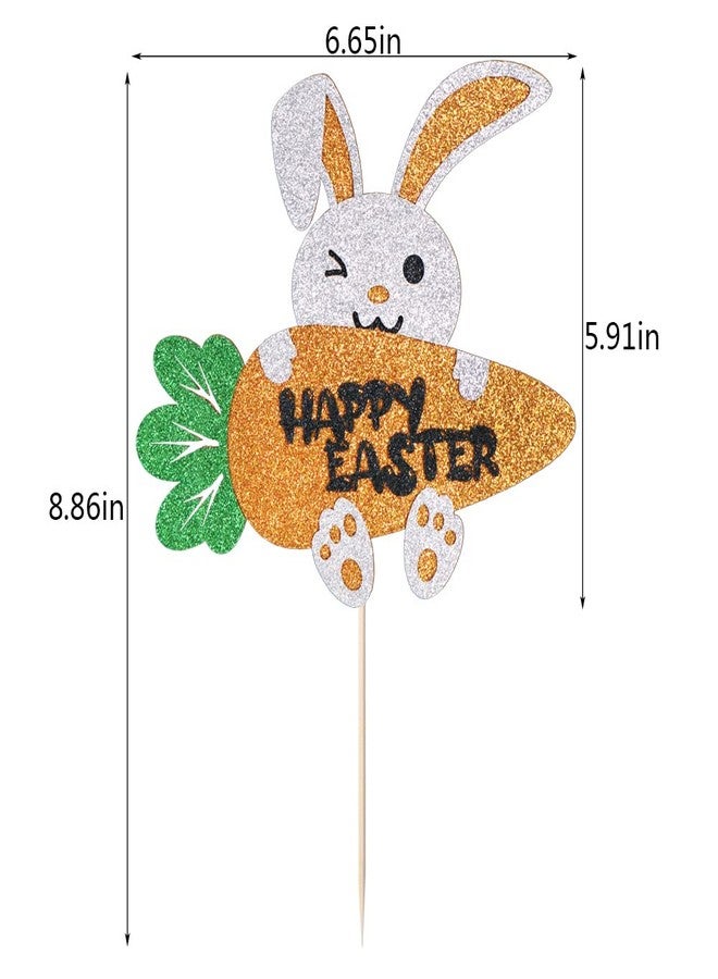 Bekaterea Little Bunny Cake topper，Happy Easter Cake Topper，Boy Girl Cake Decoration.Easter Party Cake Decorating Supplies - Image 4