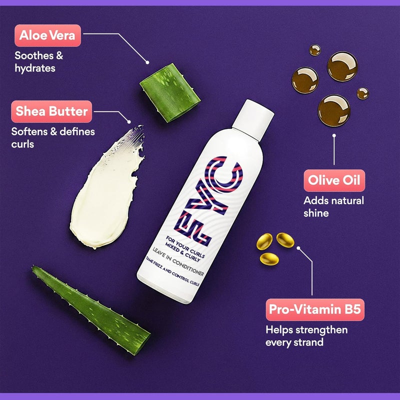 FYC For Your Curls LeaveIn Conditioner for Curly Hair Locks in Moisture and Enhances Curls Definition and Bounce with Shea Butter Olive Oil Pro Vitamin B5 and Aloe Vera Paraben Free 250ml - Image 2