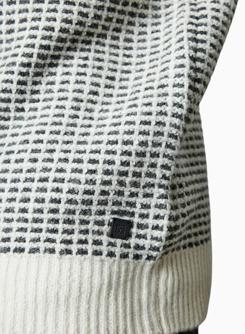 French Connection Grey Mel/Cream Crewneck Degrade Sweater for Men | Best Price UAE