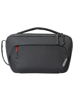 PROMATE Promate’s Compact Multi-Pocket Accessory Pouch with Smartphone Compatibility, Convenient Key Loop, Dual Carry Handles, Leather Card Slot, and Water-Resistant Nylon Material – UrbanPouch Black  - Image 1