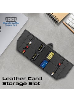 PROMATE Promate’s Compact Multi-Pocket Accessory Pouch with Smartphone Compatibility, Convenient Key Loop, Dual Carry Handles, Leather Card Slot, and Water-Resistant Nylon Material – UrbanPouch Black  - Image 4