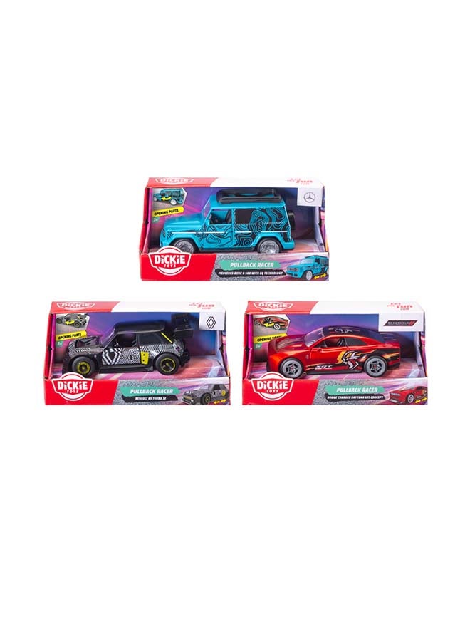 Dickie Pullback Racer 15cm Toy Car with Rubber Tyres & Opening Doors, Ages 3+ - Image 2