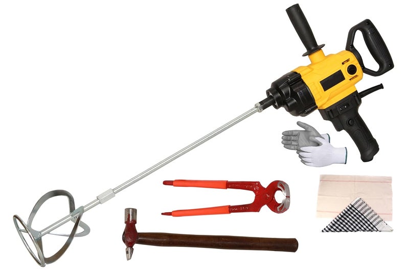 Digital Craft Industrial Grade Electric Cement Mixer Putty Duster Feed Flour Paint Variable Speed Mixing MachinePaint Mixer MachineHammer 200 gm8 Pincer Plier - Image 1
