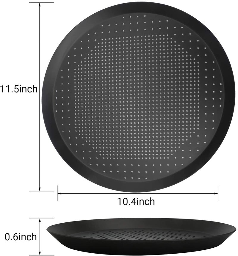 NILKANTH 12-Inch Pizza Baking Pan | Non-Stick Perforated Pizza Crisper Tray | Heavy-Duty Carbon Steel Round Pizza Pan with Holes | Scratch-Resistant, Durable & Oven Safe (Black) - Image 4