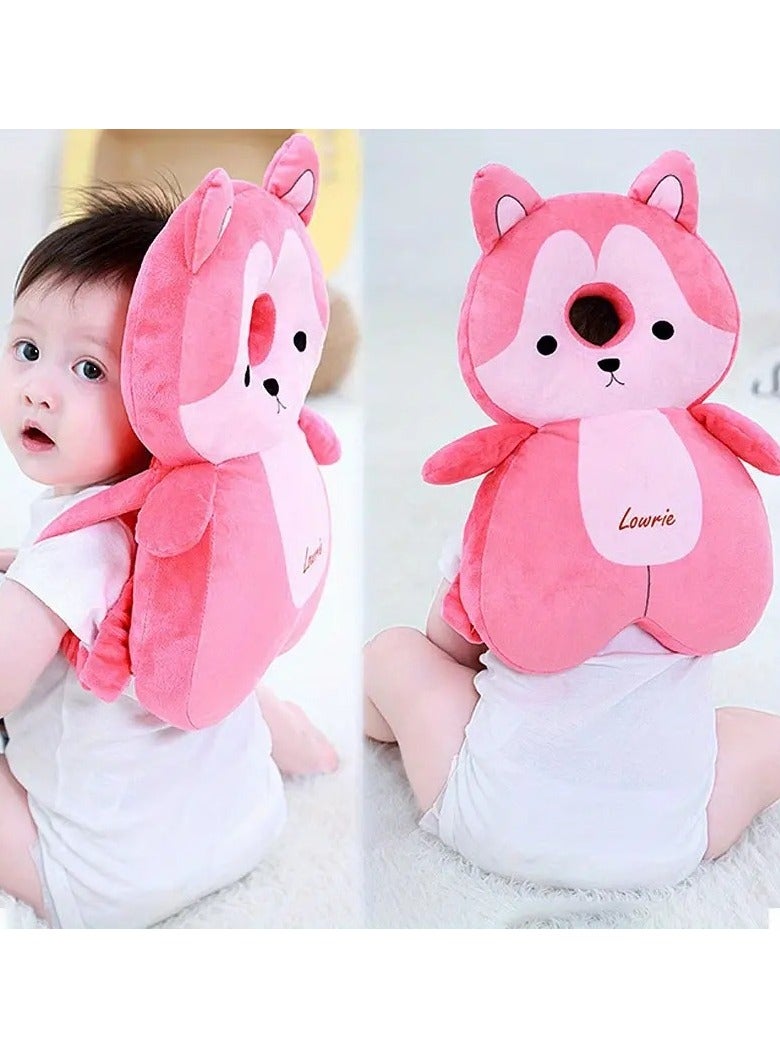 Little tots Baby Toddler Headrest Pillow, 0-3 Years Old, Anti-Fall Soft Polyester Head Protector, Breathable Walking Learning Cushion, Cute Animal Design Safety Guards Pink Color - Image 2