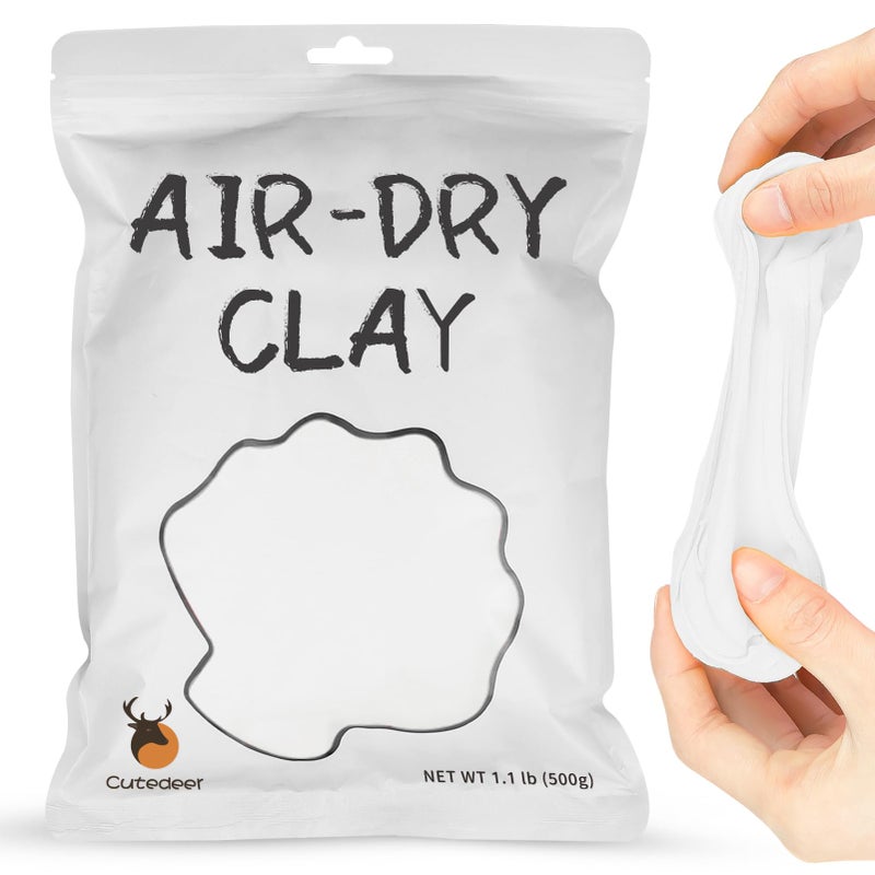 Cutedeer White Air Dry Clay 11lb Foam Modeling Clay Soft Squishy Molding for Kids Adults Arts Crafts Project Slime Supplies11lb 1 Pack White