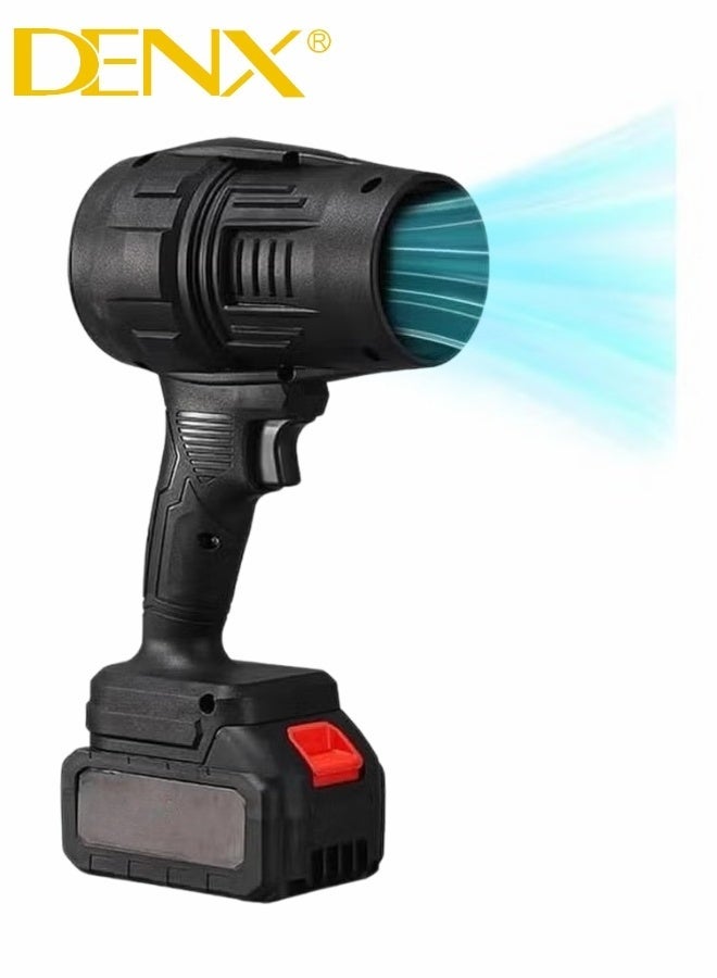 Denx Portable and Lightweight Cordless Air Blower with 21V Battery, 550W Motor - Battery Powered Turbo Cleaning and Drying Tool - Compact and Lightweight Black Air Blower for Home, Car, and Electronics Cleaning - Powerful Airflow for Quick Drying and Cleaning Tasks - Image 1
