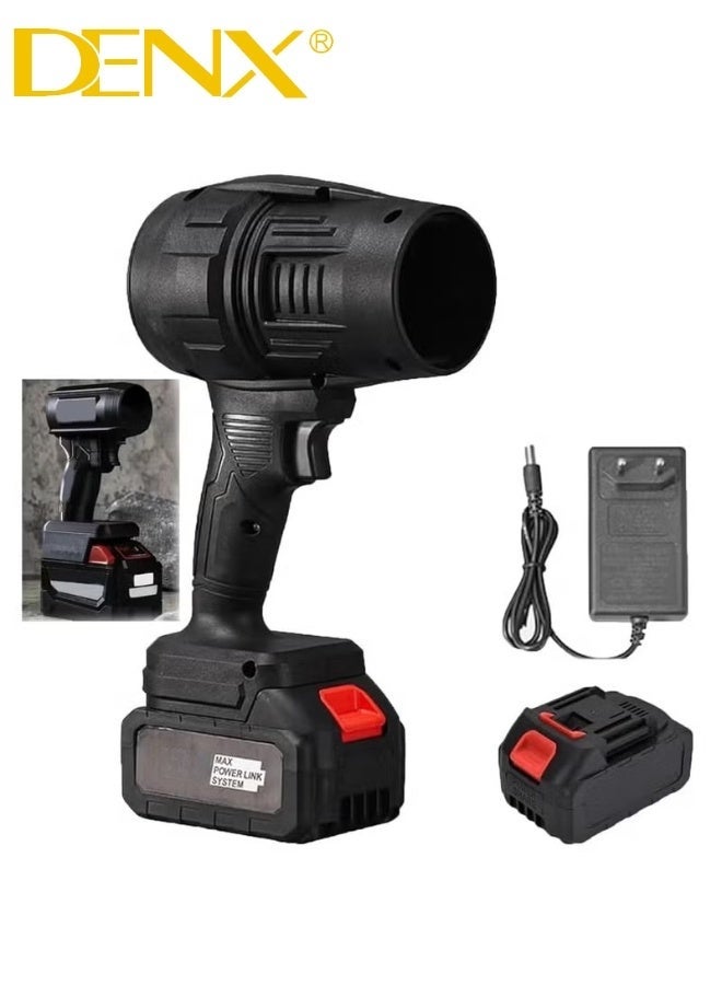 Denx Portable and Lightweight Cordless Air Blower with 21V Battery, 550W Motor - Battery Powered Turbo Cleaning and Drying Tool - Compact and Lightweight Black Air Blower for Home, Car, and Electronics Cleaning - Powerful Airflow for Quick Drying and Cleaning Tasks - Image 2