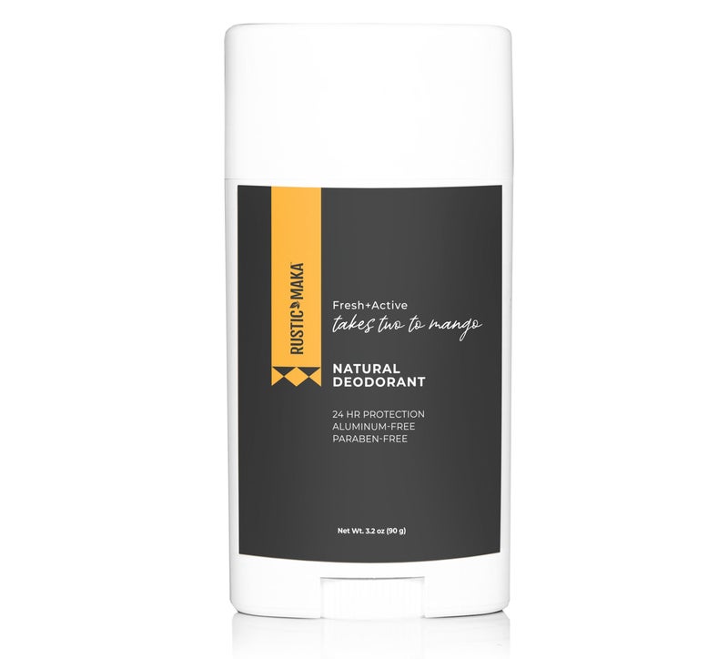 Rustic MAKA Natural Deodorant Takes Two To Mango Mango  Lime Free of Aluminum Baking Soda  Parabens Activated Charcoal  Magnesium Continuous Odor Control