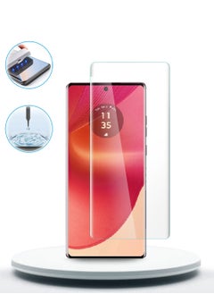 Wtech Motorola Edge 50 Fusion / Motorola S50 Neo / Motorola Moto G85 5G 2024 Premium Curved Edges UV Full Glue Full Cover Tempered Glass Screen Protector (MSGUCN) - Clear  - Image 3