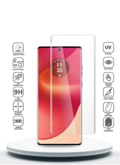 Wtech Motorola Edge 50 Fusion / Motorola S50 Neo / Motorola Moto G85 5G 2024 Premium Curved Edges UV Full Glue Full Cover Tempered Glass Screen Protector (MSGUCN) - Clear  - Image 2