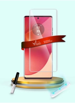 Wtech Motorola Edge 50 Fusion / Motorola S50 Neo / Motorola Moto G85 5G 2024 Premium Curved Edges UV Full Glue Full Cover Tempered Glass Screen Protector (MSGUCN) - Clear  - Image 1