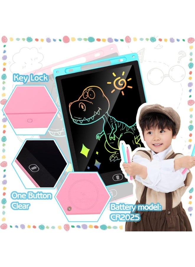 2 حزمة الكتابة اللوحية LCD ، لوحة Doodle Scribbler Pad 8.5 بوصة ملونة لوحة الرسم هدية التعلم للأطفال ، ألعاب تعليمية لمدة 3-6 سنوات من العمر الأولاد والبنات - Image 3