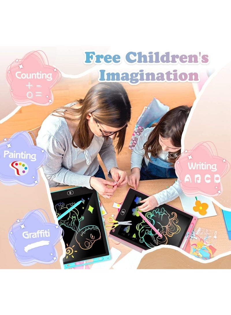 2 حزمة الكتابة اللوحية LCD ، لوحة Doodle Scribbler Pad 8.5 بوصة ملونة لوحة الرسم هدية التعلم للأطفال ، ألعاب تعليمية لمدة 3-6 سنوات من العمر الأولاد والبنات - Image 2
