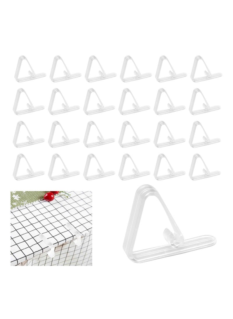 SYOSI 48Pcs Table Cloth Holder Clips, Plastic Tablecloth Clips for Outdoor Picnic Tables, Clear Picnic Table Clips for Tablecloth, Table Skirt Clip Table Cover Clips to Hold Down Tablecloth for Party Events - Image 1