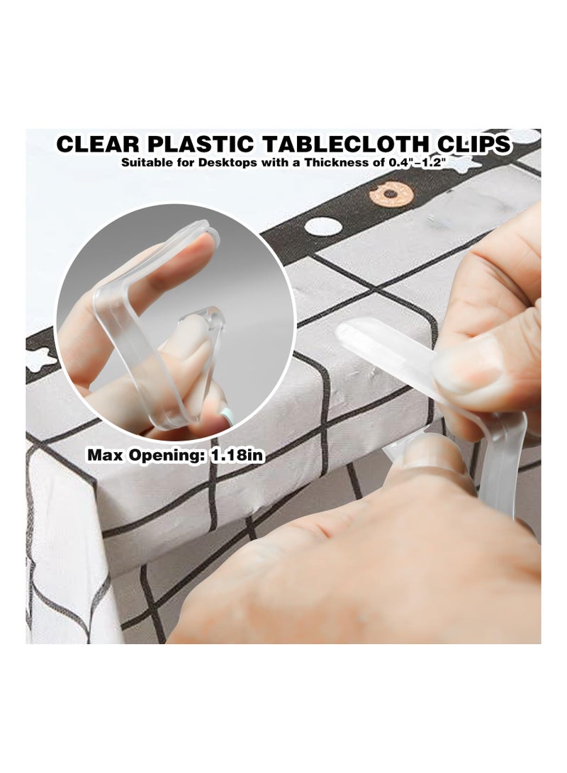 SYOSI 48Pcs Table Cloth Holder Clips, Plastic Tablecloth Clips for Outdoor Picnic Tables, Clear Picnic Table Clips for Tablecloth, Table Skirt Clip Table Cover Clips to Hold Down Tablecloth for Party Events - Image 2