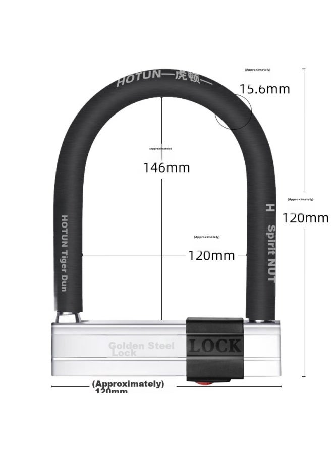 Hotun U-shaped Lock, Motorcycle Lock, Electric Bicycle Lock, Anti-theft Lock, U-shaped Anti-theft Lock A136 - Image 2