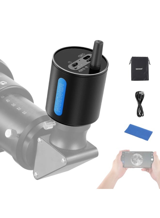 Neewer NEEWER 1.25" WiFi Digital Eyepiece for Telescope, 2MP HD Astronomy Camera Eyepiece with Wireless Connection to Phone & Tablet, Supports 1080P Video, 16MP Photo, TF Card Storage, 1900mAh Battery  - Image 1